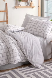L'essentiel linge de maison Artus - Gris - Juego de funda de edredón individual